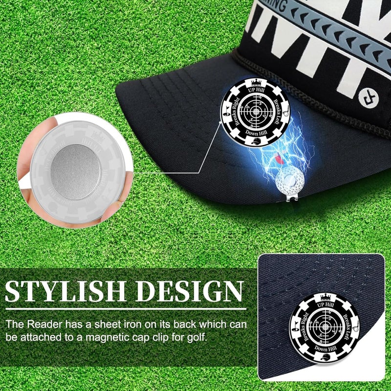 DESELL Golf Green Reader, 2 Pack Golf Ball Marker Hat Clip with High Precision Horizontal Bubble, Putting Training Aid Golf Accessories Tool Gift for Men Women - Image 3